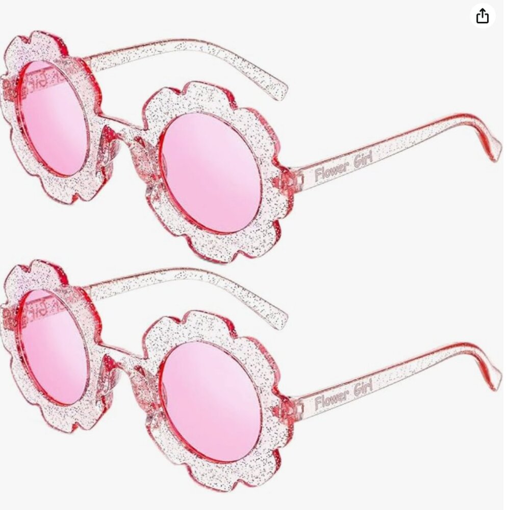NWT! Landhoow Flower Girl Sunglasses Kids Round Sunglasses Flower Girl in pink
